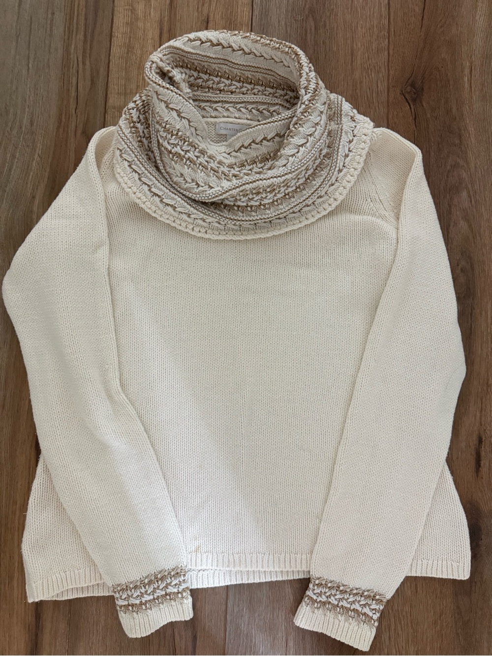 Charter Club Cream Cowl Neck Sweater